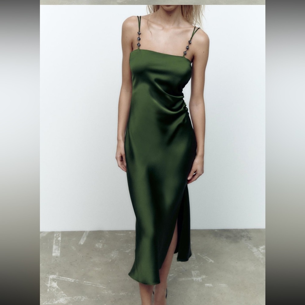 Zara satin effect dress